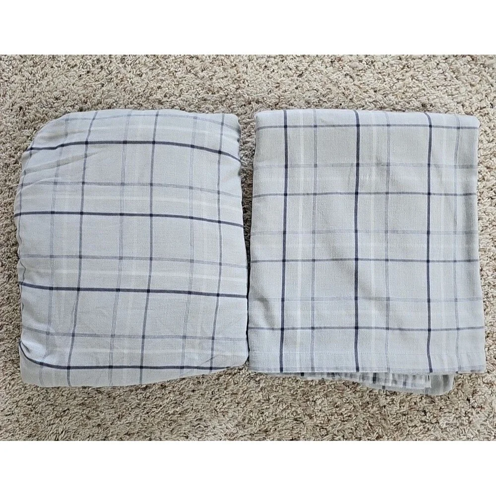 Restoration Hardware RH Baby & Child Windowpane Plaid Twin Flat Fitted Sheets